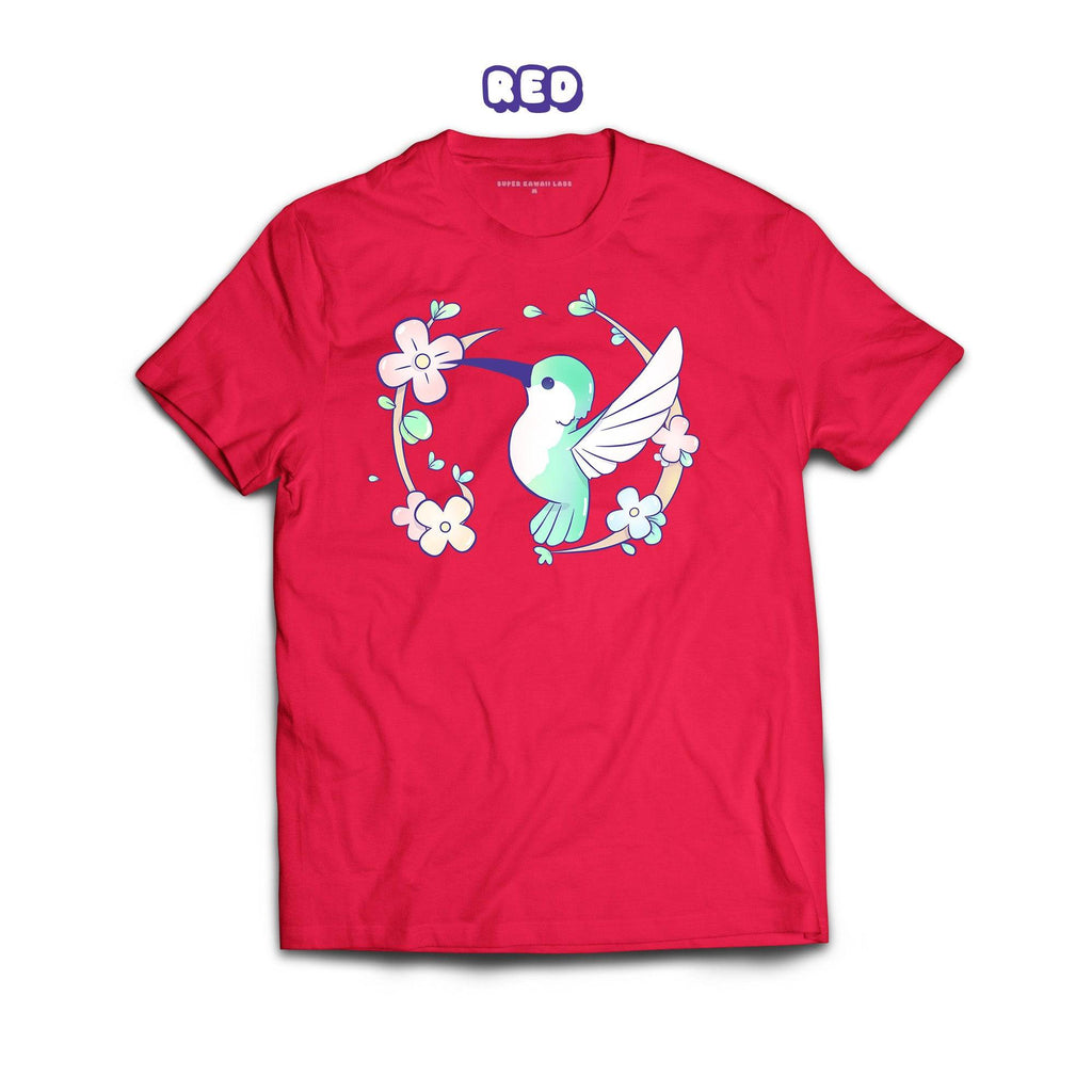 Hummingbird T-shirt, Red 100% Ringspun Cotton T-shirt