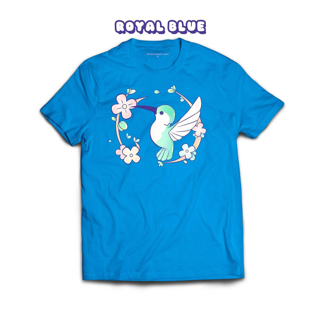 Hummingbird T-shirt, Royal Blue 100% Ringspun Cotton T-shirt