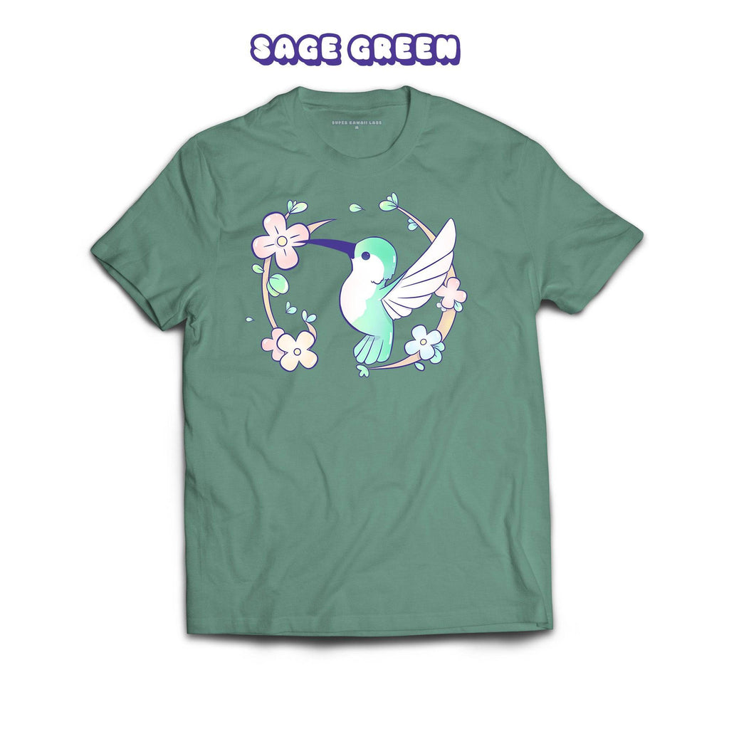 Hummingbird T-shirt, Sage 100% Ringspun Cotton T-shirt