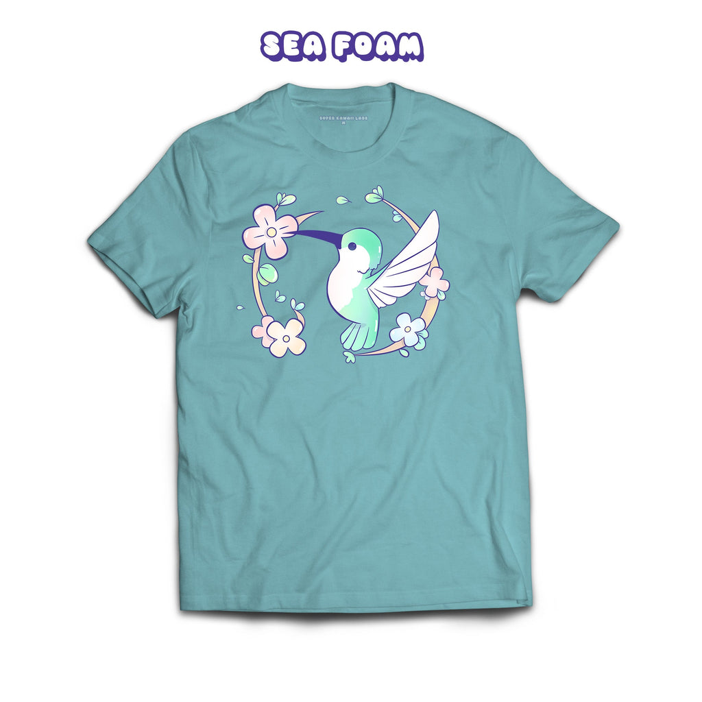 Hummingbird T-shirt, Sea Foam 100% Ringspun Cotton T-shirt