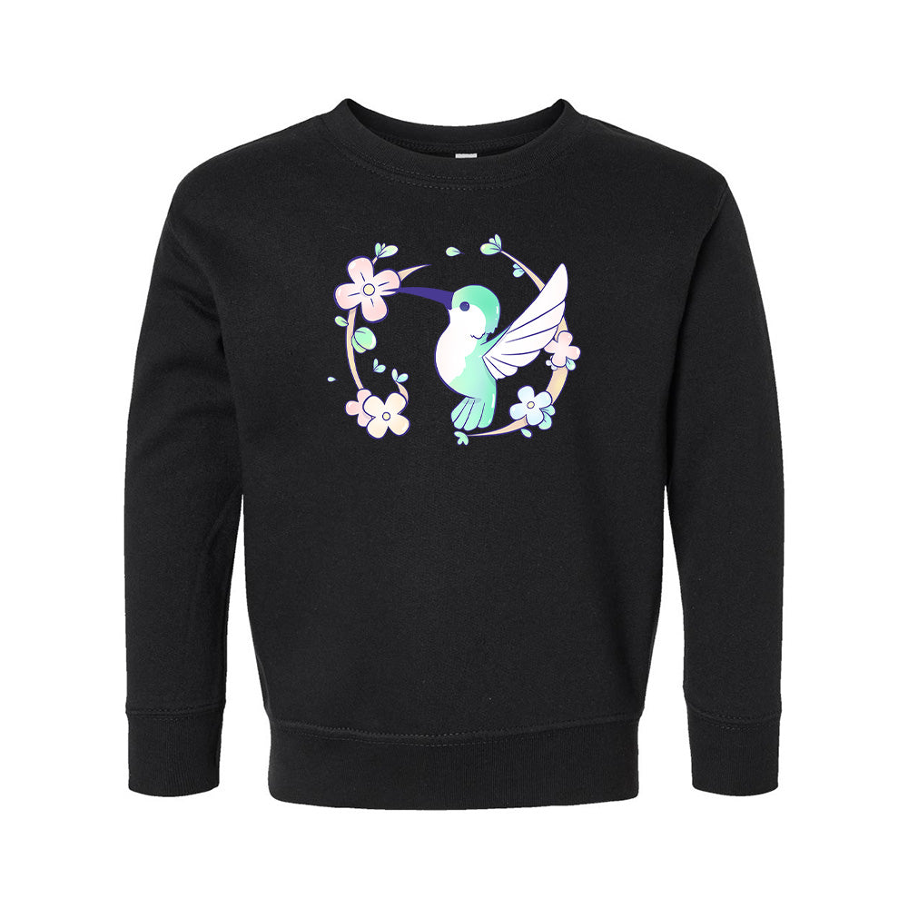 Black Hummingbird Toddler Crewneck Sweatshirt