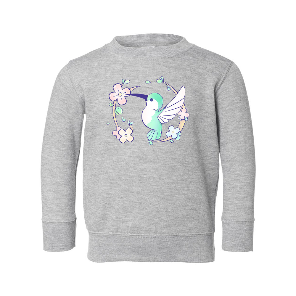 Heather Gray Hummingbird Toddler Crewneck Sweatshirt