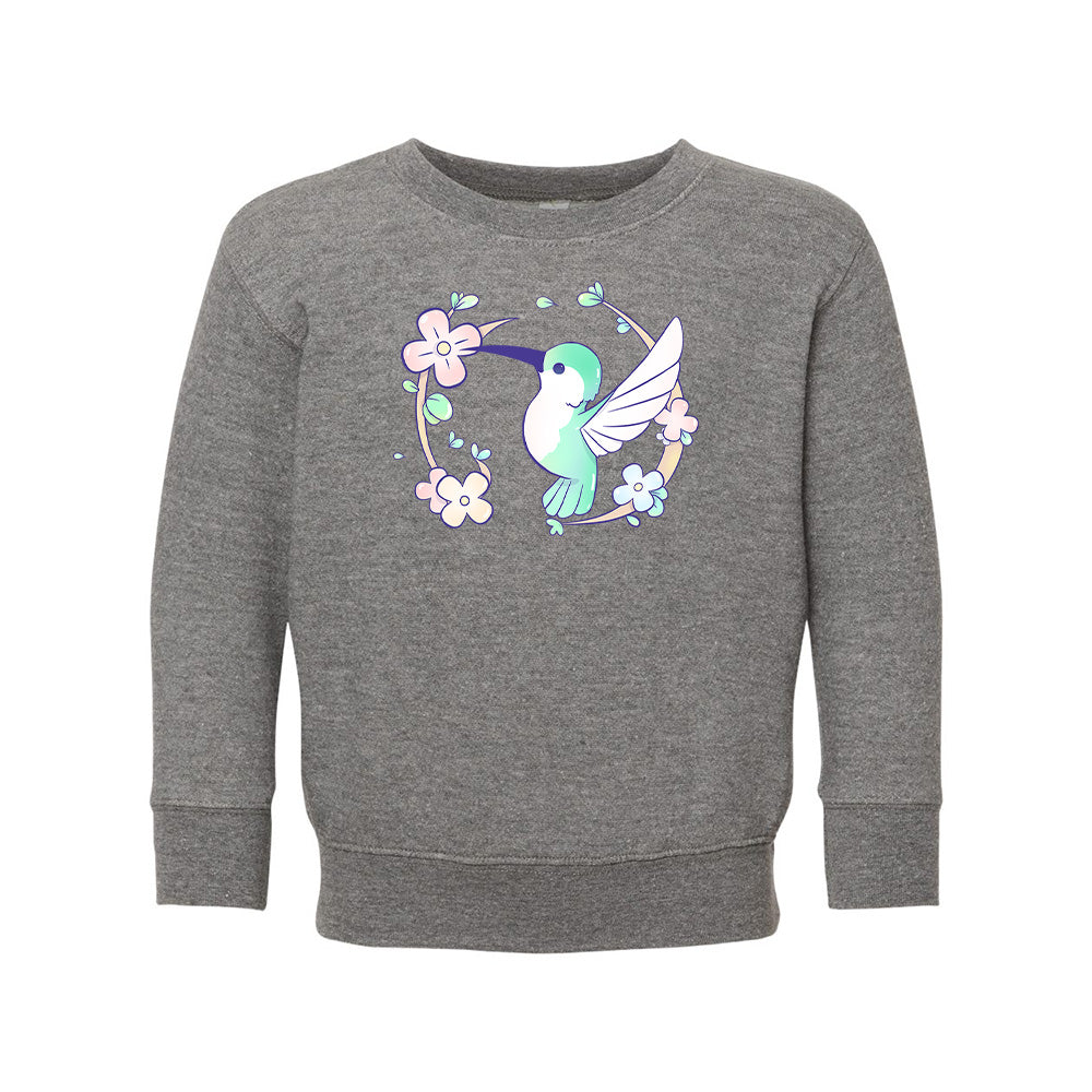 Heather Gray Hummingbird Toddler Crewneck Sweatshirt