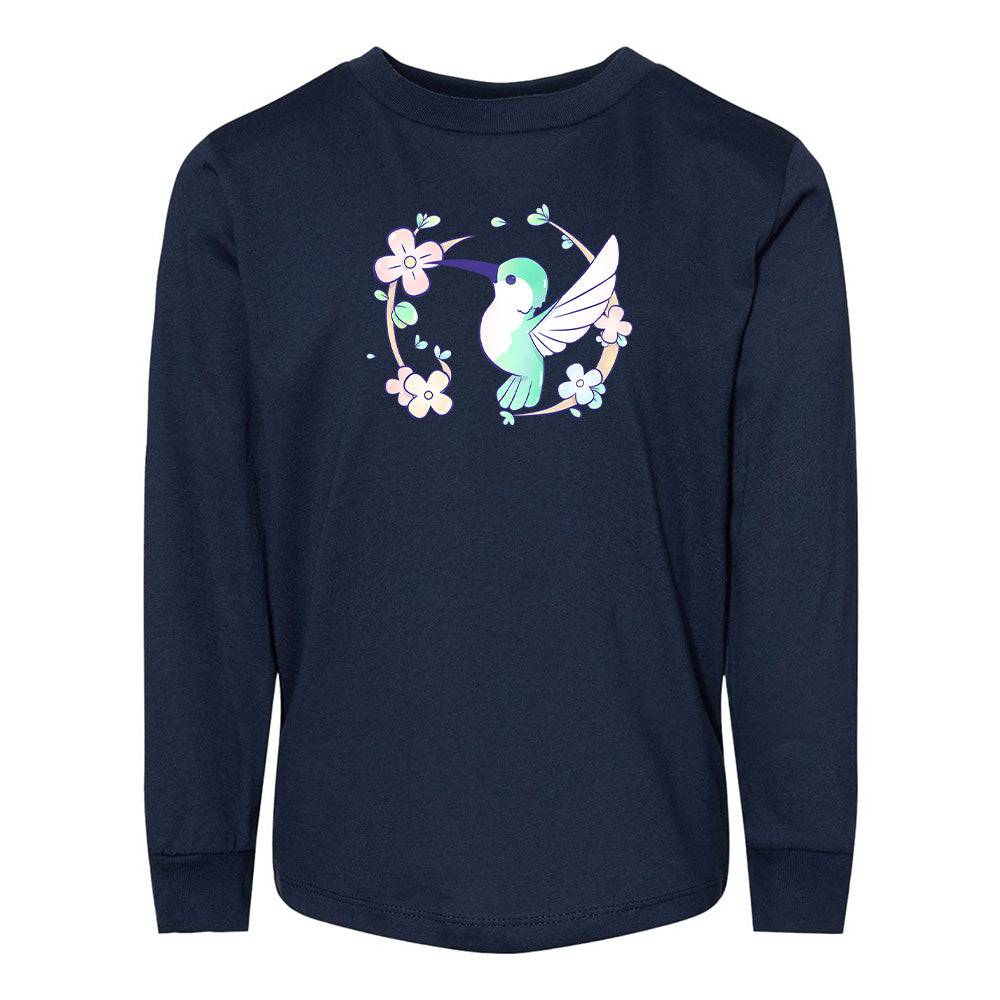 Navy Hummingbird Toddler Longsleeve Sweatshirt