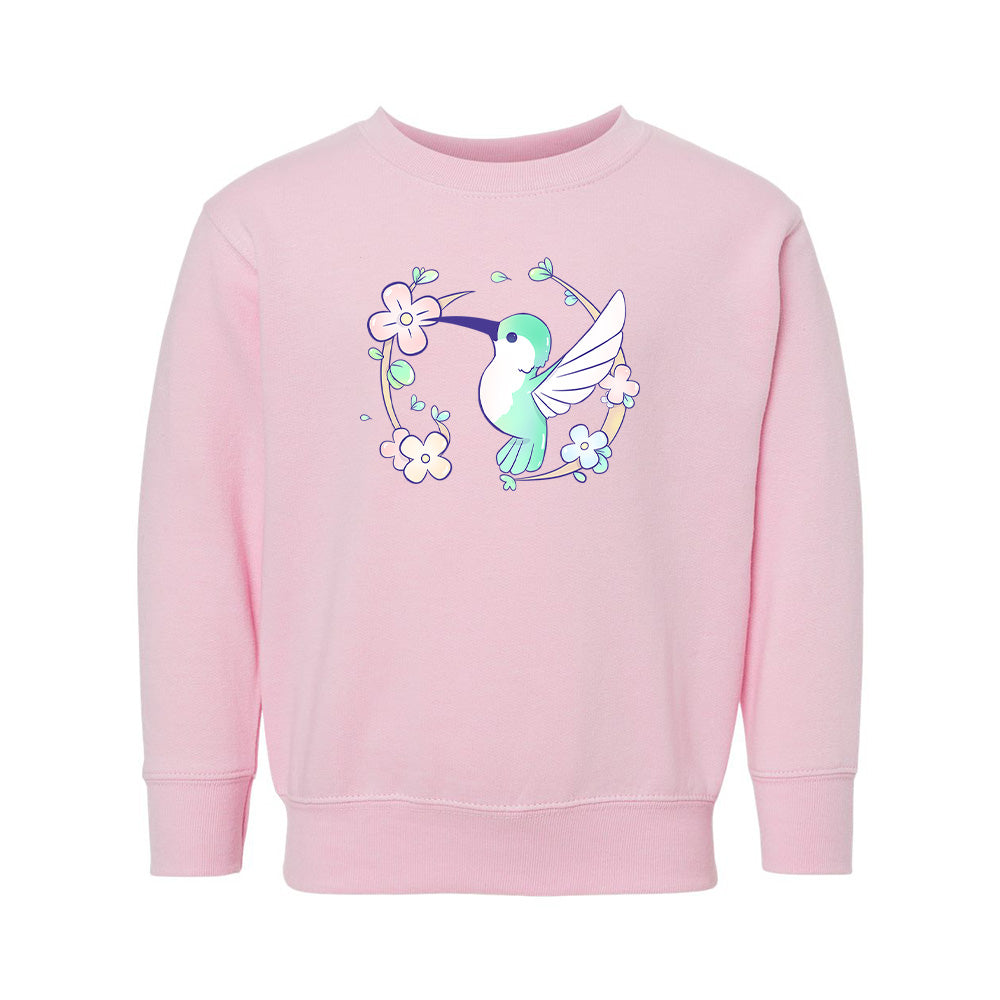 Pink Hummingbird Toddler Crewneck Sweatshirt