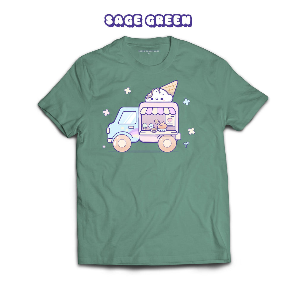 IceCreamTruck T-shirt, Sage 100% Ringspun Cotton T-shirt