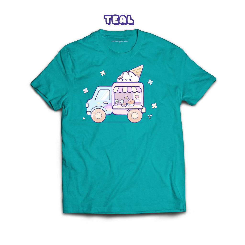 IceCreamTruck T-shirt, Teal 100% Ringspun Cotton T-shirt