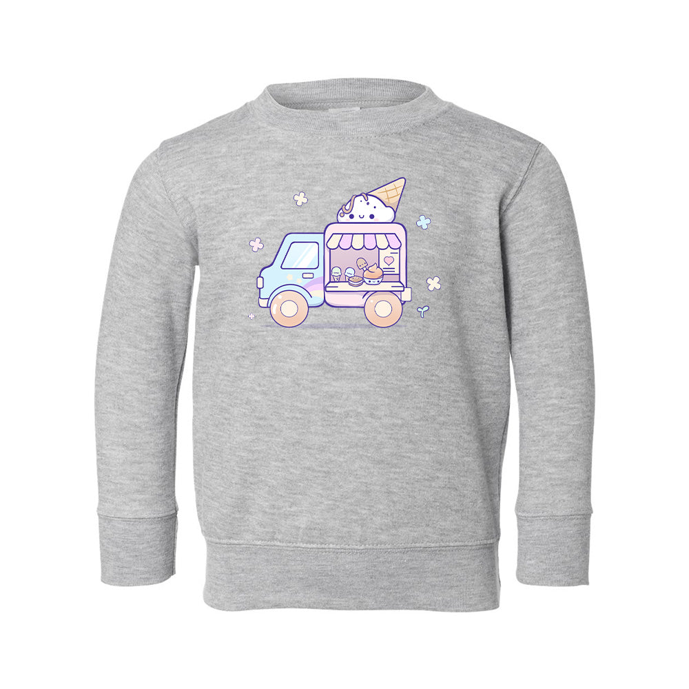 Heather Gray IceCreamTruck Toddler Crewneck Sweatshirt