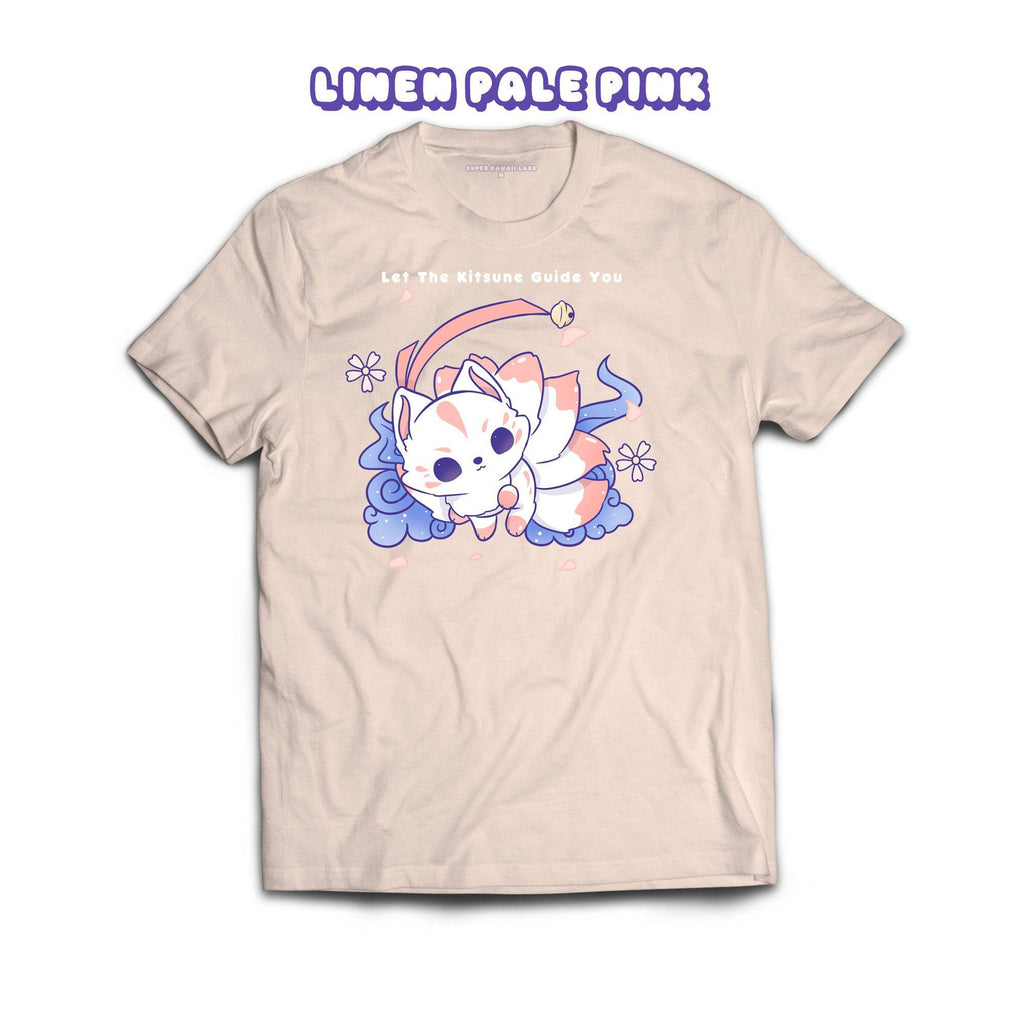 Kitsune T-shirt, Linen Pale Pink 100% Ringspun Cotton T-shirt