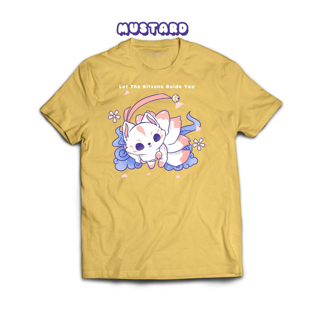 Kitsune T-shirt, Mustard 100% Ringspun Cotton T-shirt