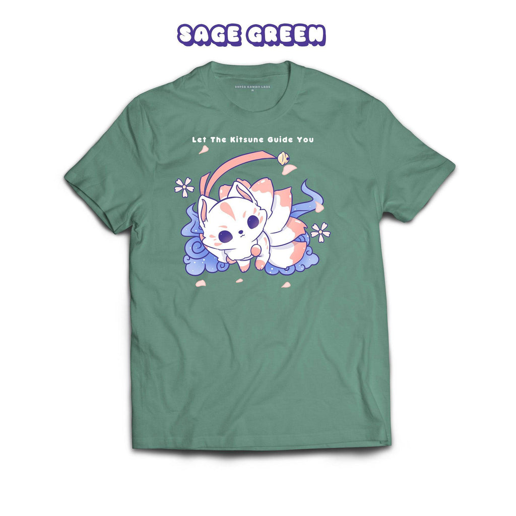 Kitsune T-shirt, Sage 100% Ringspun Cotton T-shirt