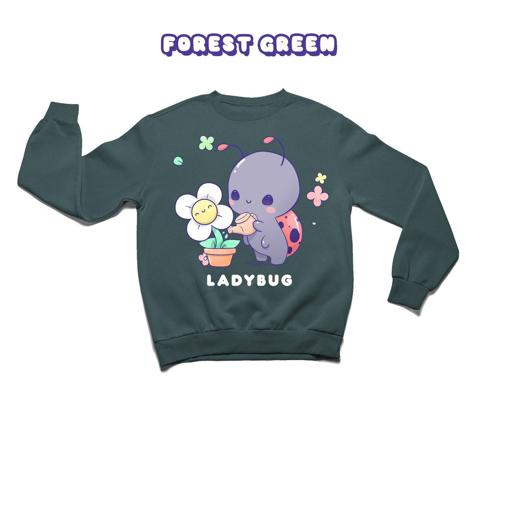 Ladybug Forest Green Crewneck Sweatshirt