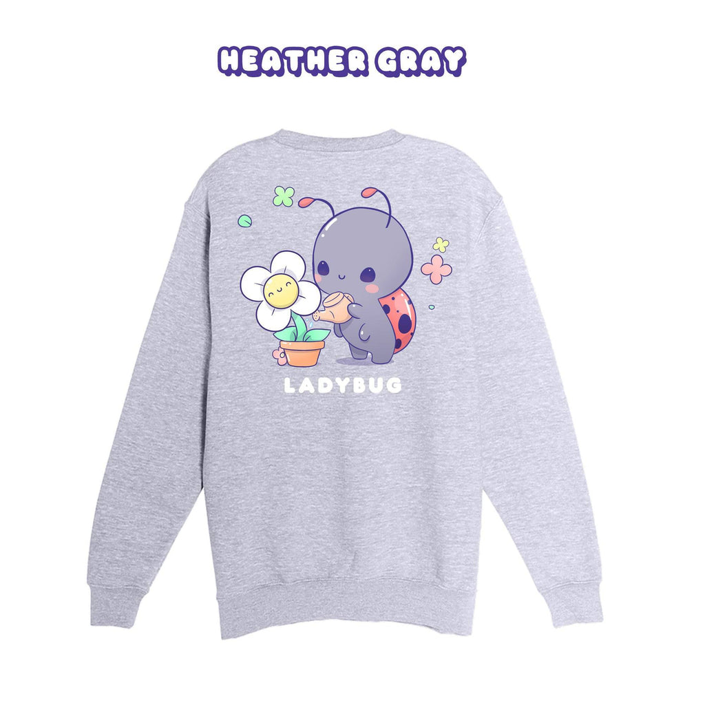 Ladybug Heather Gray Crewneck Sweatshirt