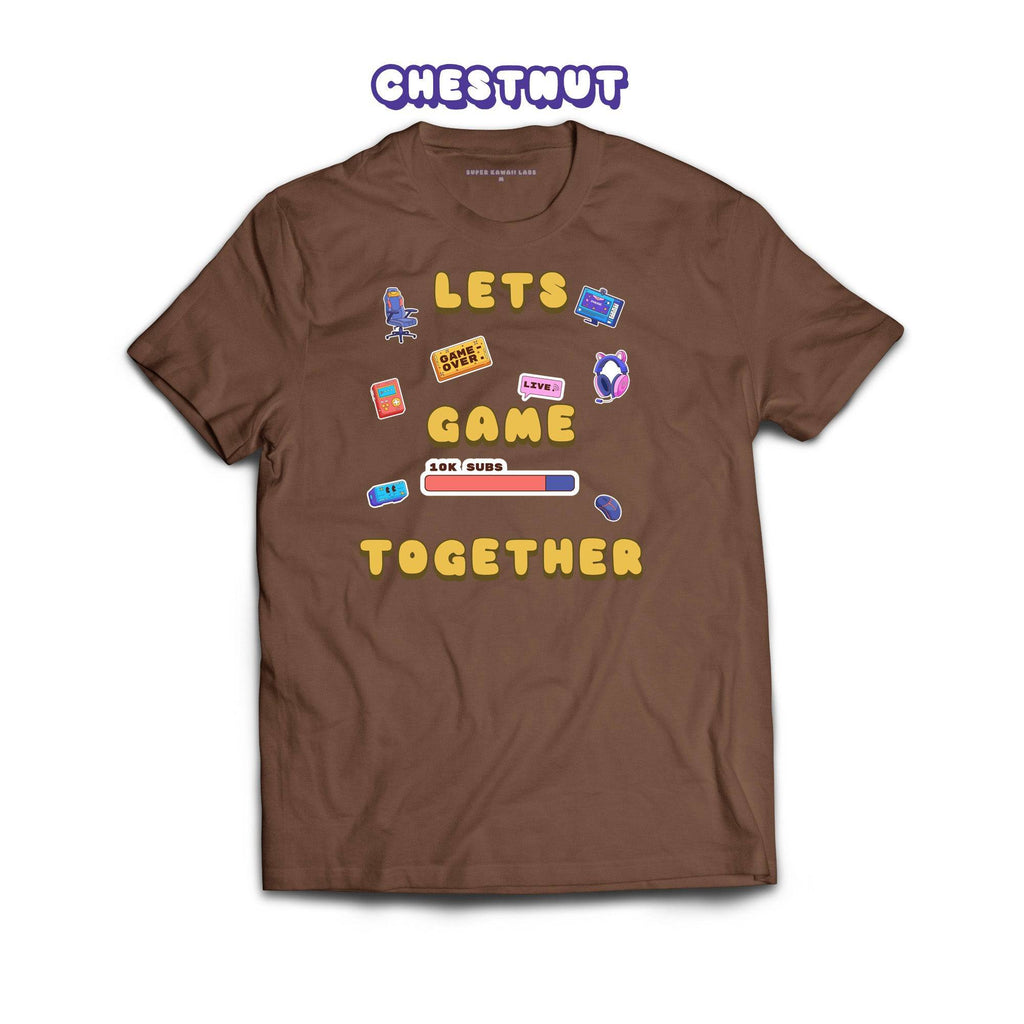 Let's Game Together T-shirt, Chestnut 100% Ringspun Cotton T-shirt