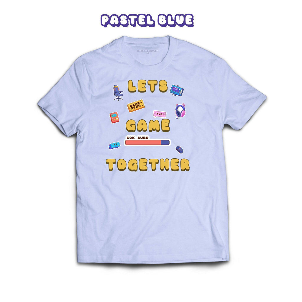 Let's Game Together T-shirt, Dusty Blue 100% Ringspun Cotton T-shirt