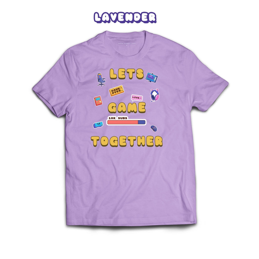 Let's Game Together T-shirt, Lavender 100% Ringspun Cotton T-shirt