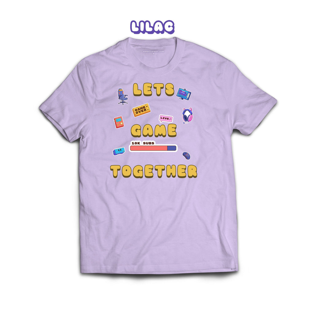 Let's Game Together T-shirt, Lilac 100% Ringspun Cotton T-shirt
