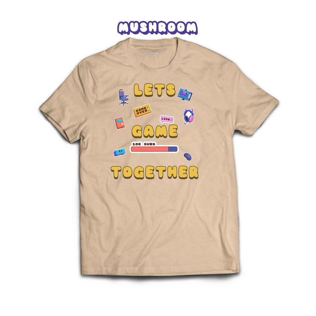 Let's Game Together T-shirt, Mushroom 100% Ringspun Cotton T-shirt