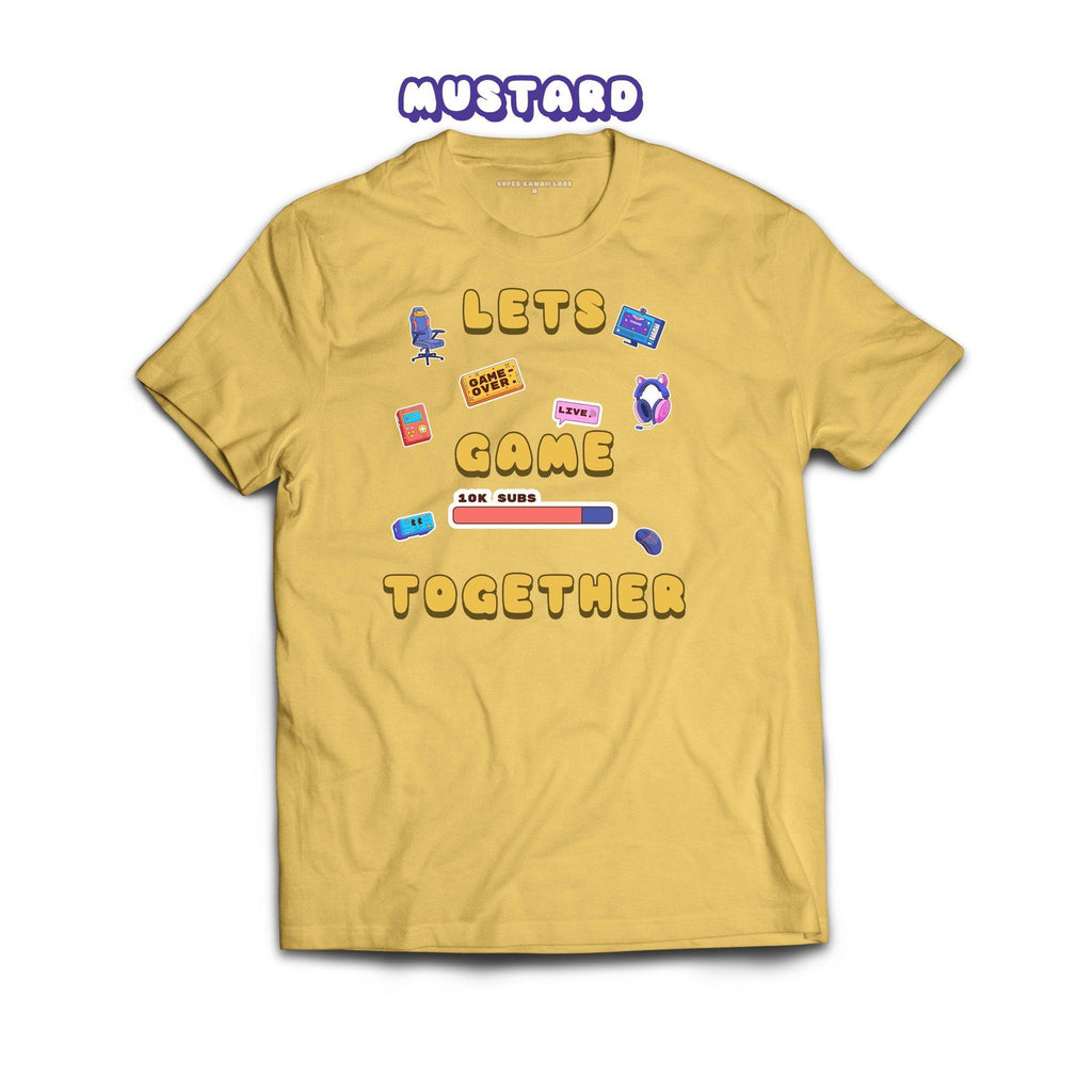 Let's Game Together T-shirt, Mustard 100% Ringspun Cotton T-shirt