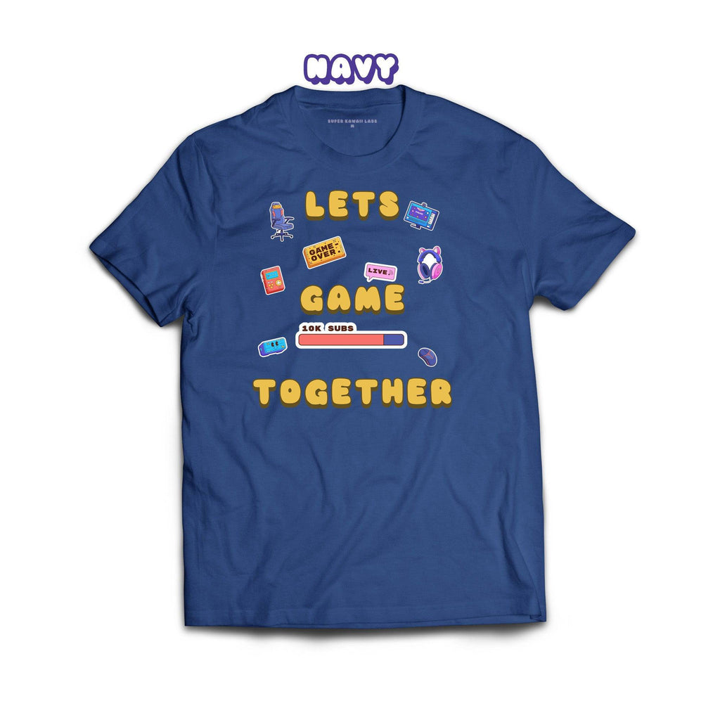 Let's Game Together T-shirt, Navy 100% Ringspun Cotton T-shirt
