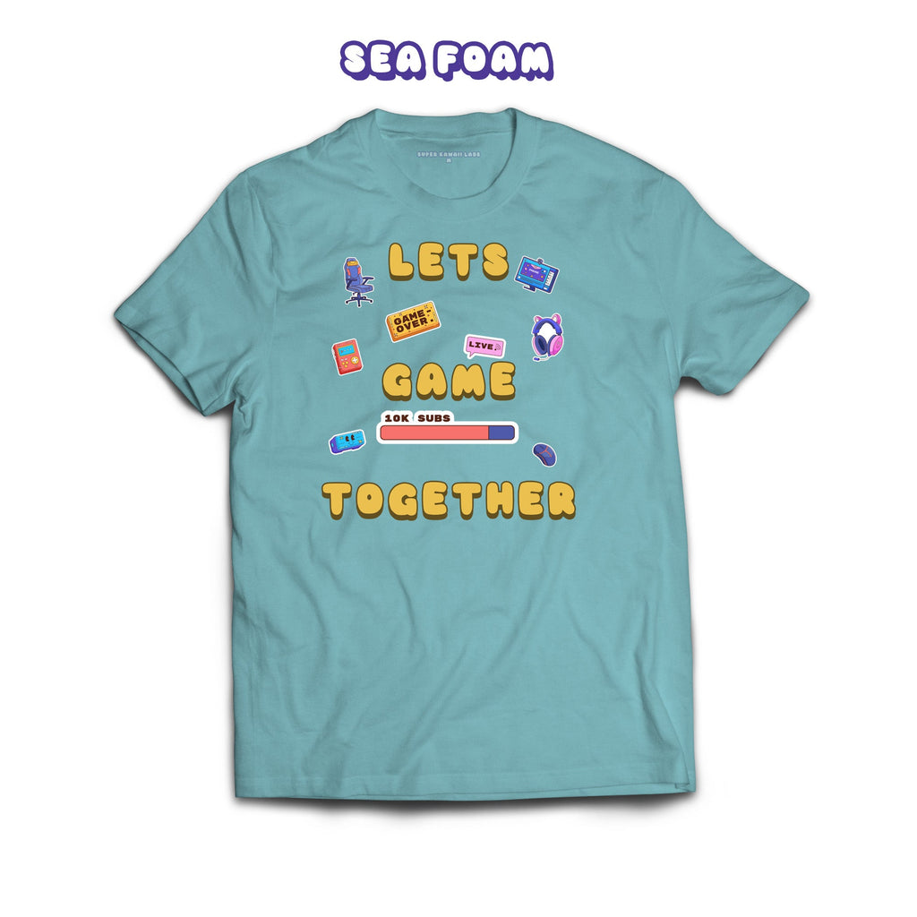 Let's Game Together T-shirt, Sea Foam 100% Ringspun Cotton T-shirt