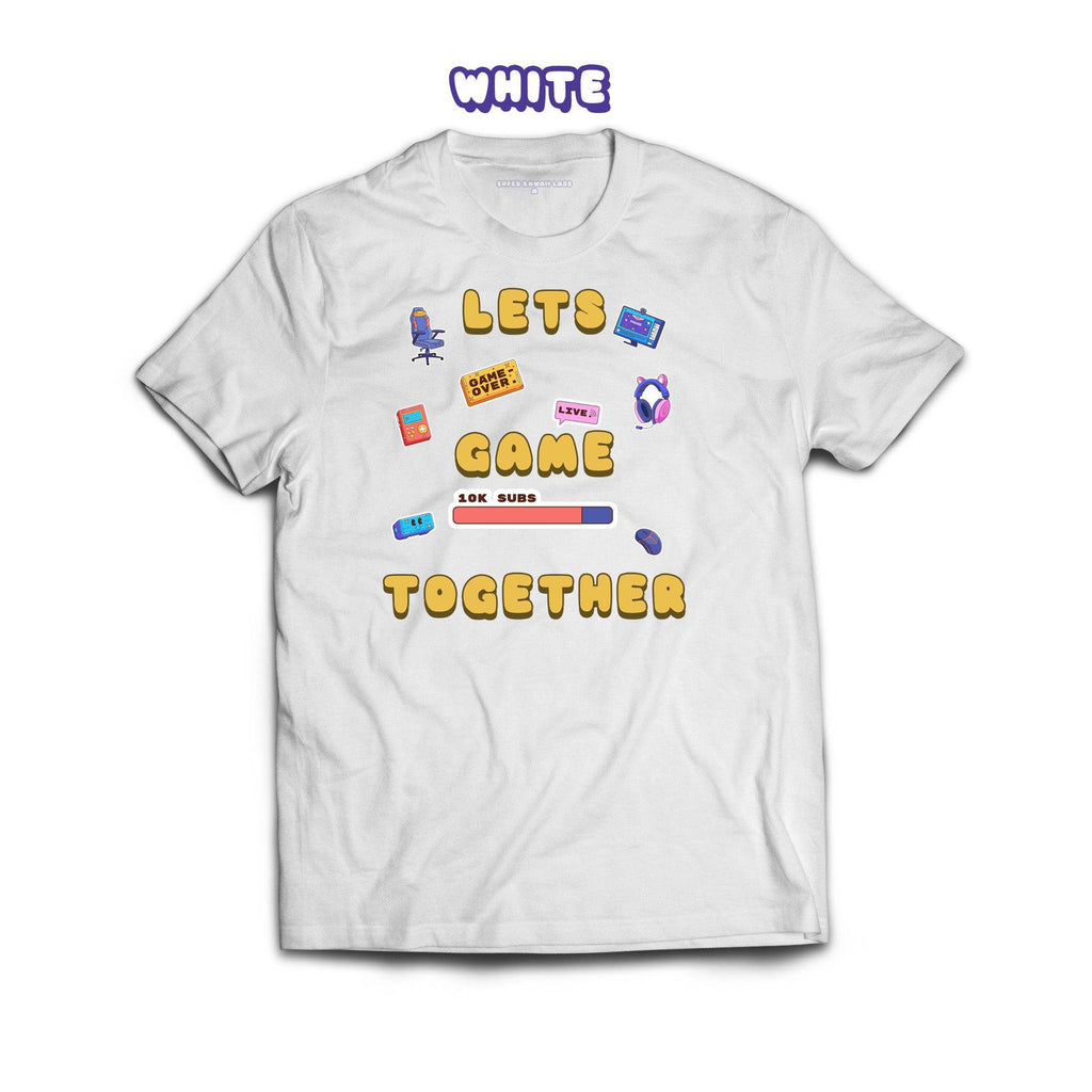 Let's Game Together T-shirt, White 100% Ringspun Cotton T-shirt