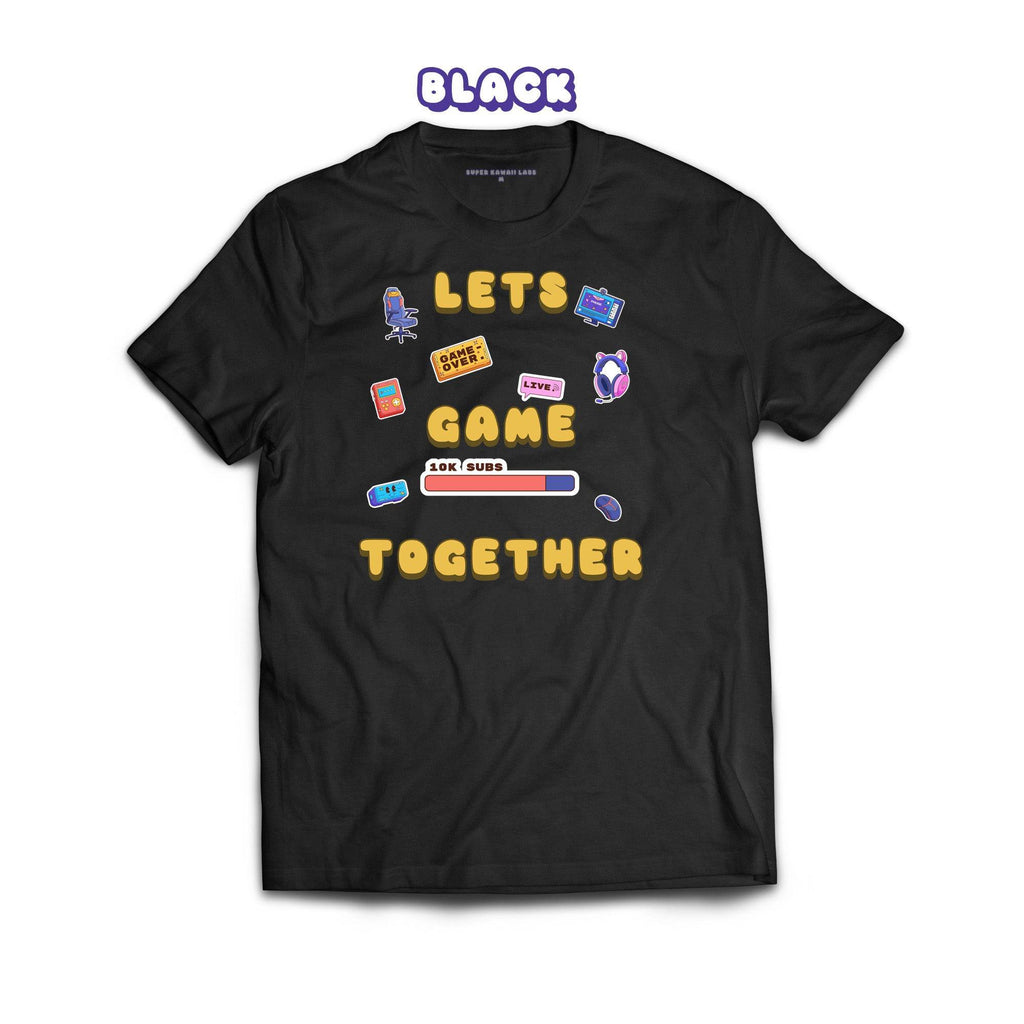 Let's Game Together T-shirt, Black 100% Ringspun Cotton T-shirt