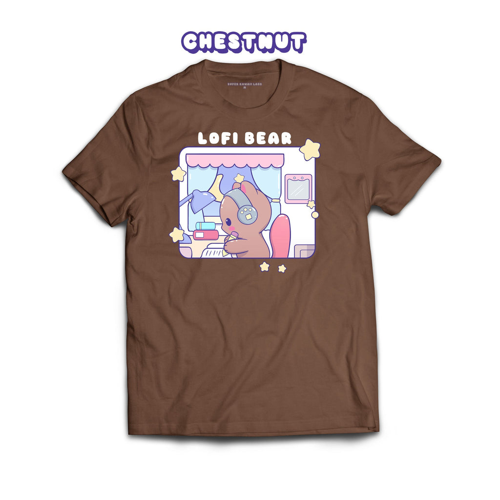 Lofi Bear T-shirt, Chestnut 100% Ringspun Cotton T-shirt