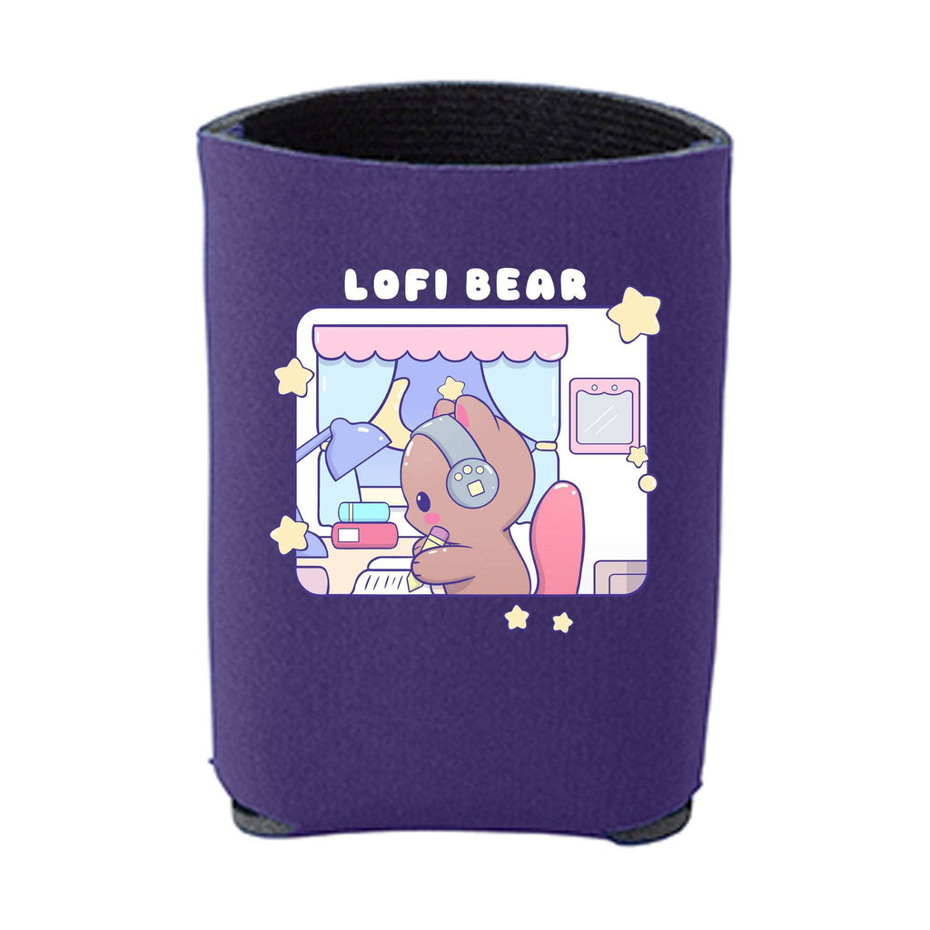 Kawaii Purple Lofi Bear Beverage Holder