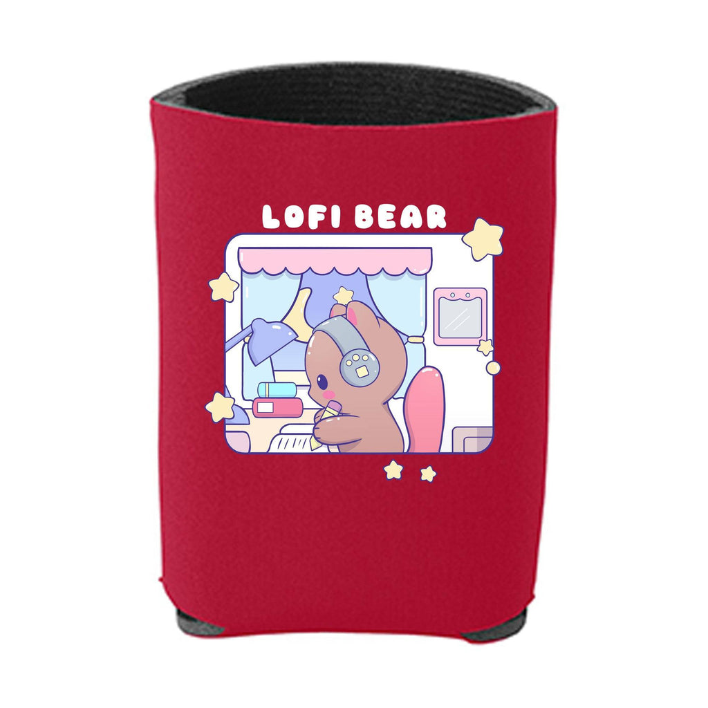 Kawaii Red Lofi Bear Beverage Holder