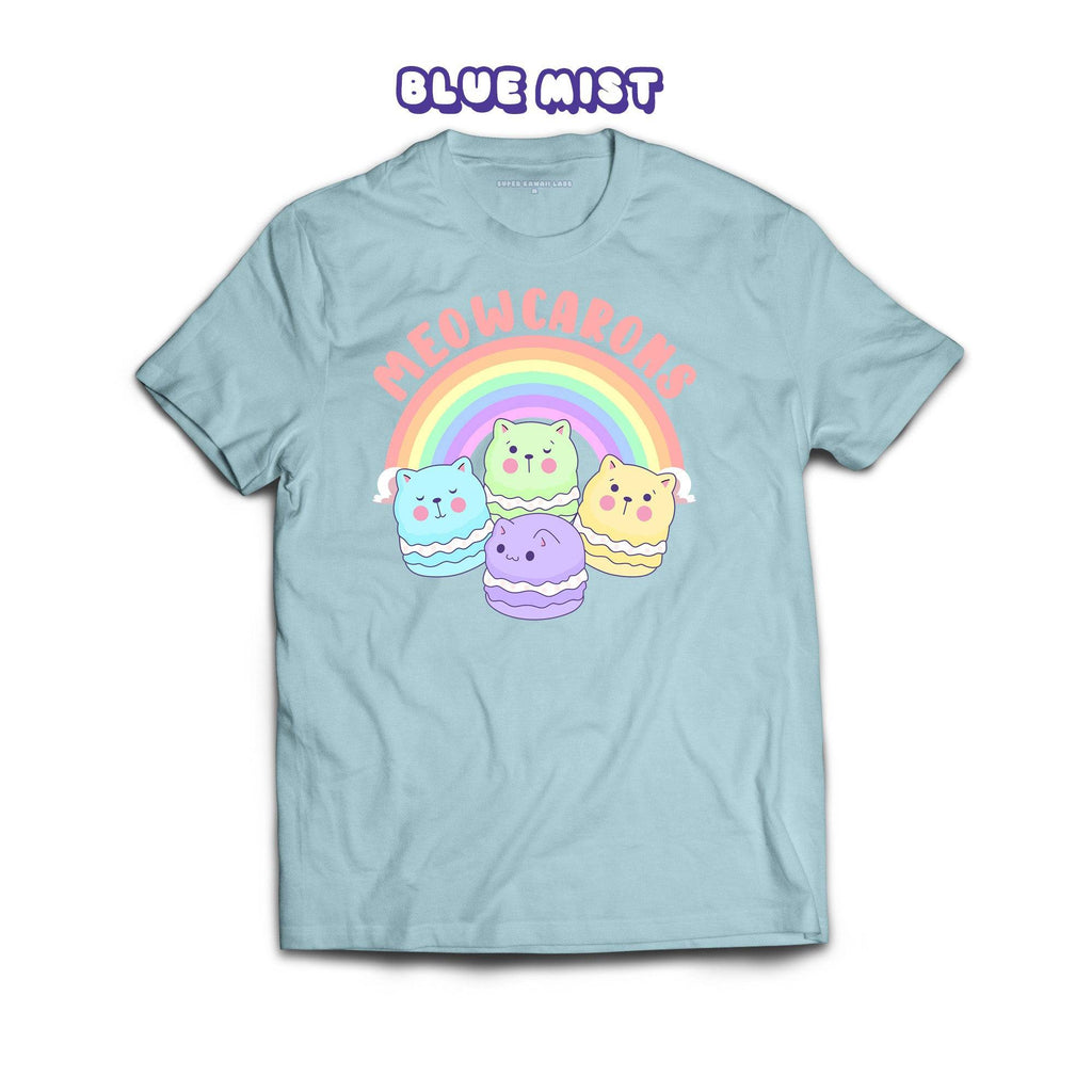 Meowcaroons1 T-shirt, Blue Mist 100% Ringspun Cotton T-shirt