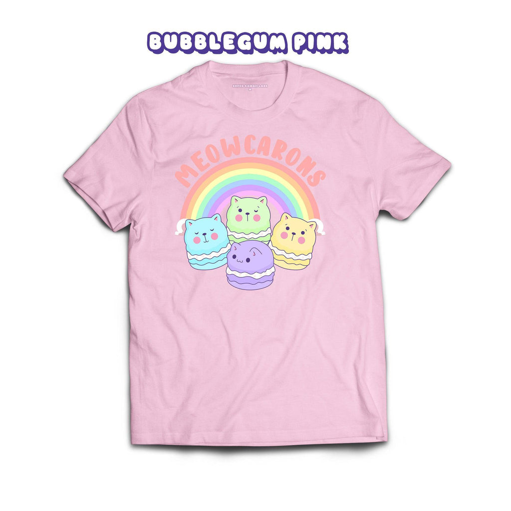 Meowcaroons1 T-shirt, Bubblegum Pink 100% Ringspun Cotton T-shirt