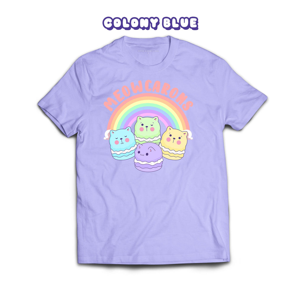 Meowcaroons1 T-shirt, Colony Blue 100% Ringspun Cotton T-shirt