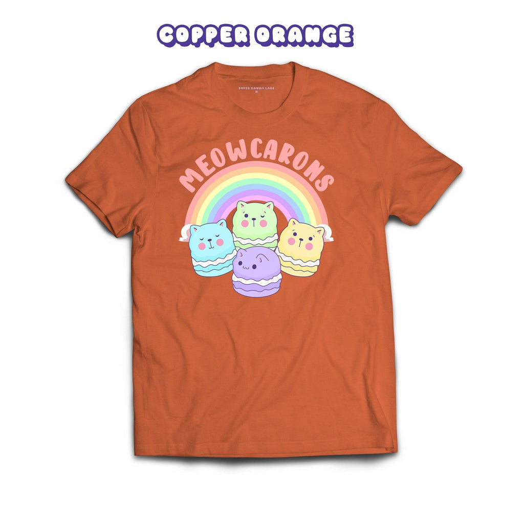 Meowcaroons1 T-shirt, Copper Orange 100% Ringspun Cotton T-shirt