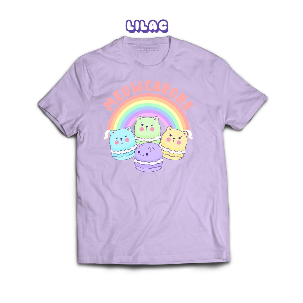 Meowcaroons1 T-shirt, Lilac 100% Ringspun Cotton T-shirt