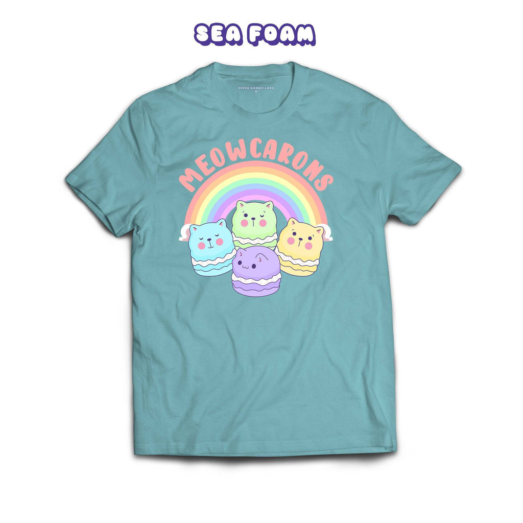 Meowcaroons1 T-shirt, Sea Foam 100% Ringspun Cotton T-shirt