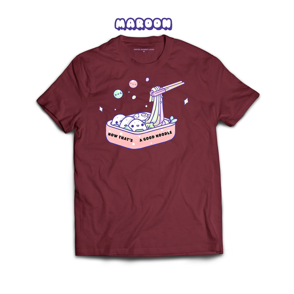 Noodles T-shirt, Maroon 100% Ringspun Cotton T-shirt