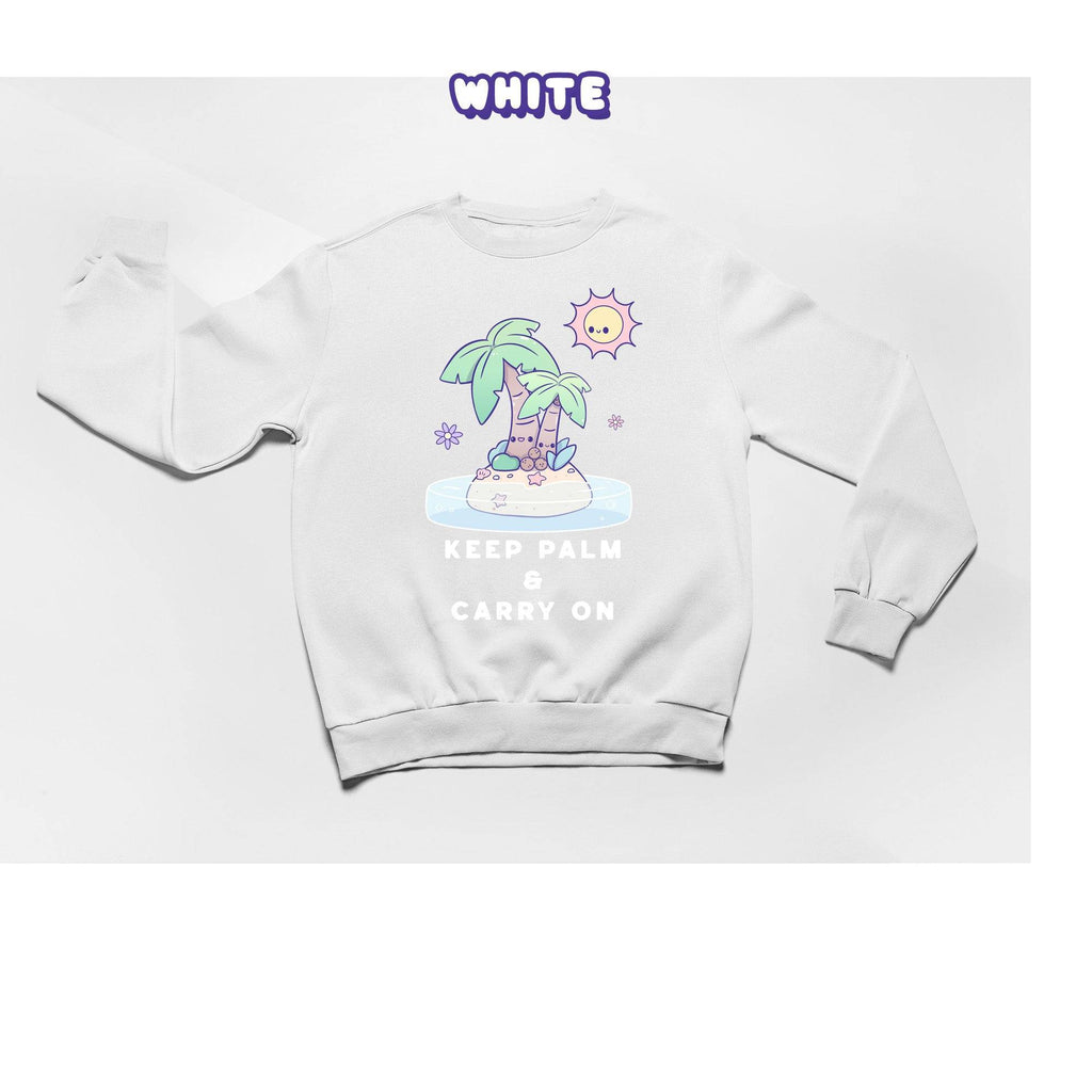 Palm Trees Crewneck Premium Sweater - Super Kawaii Labs