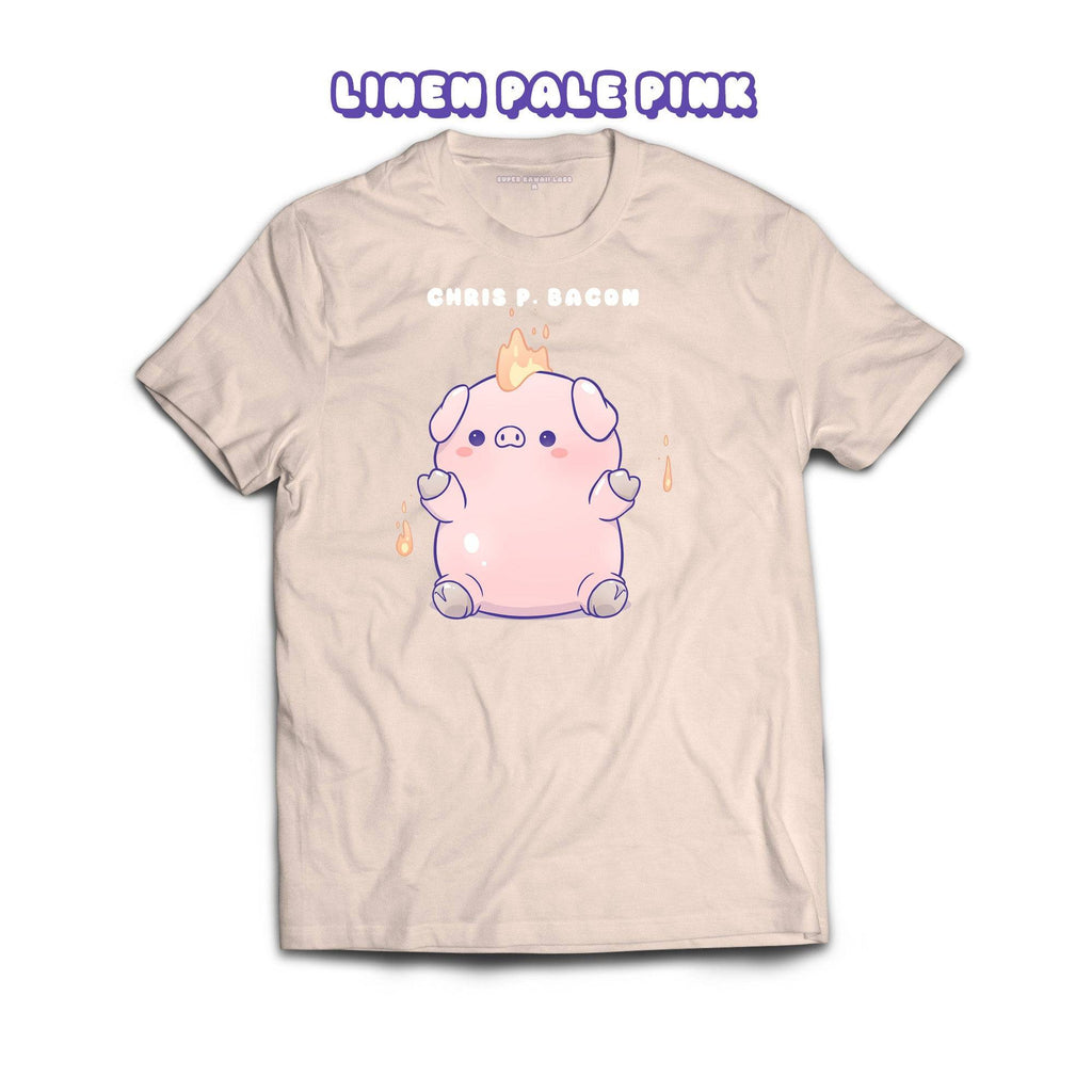 Pig T-shirt, Linen Pale Pink 100% Ringspun Cotton T-shirt