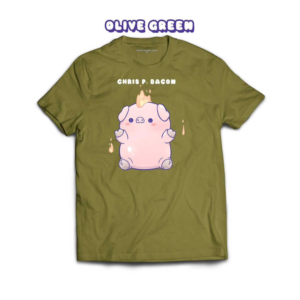 Pig T-shirt, Olive Green 100% Ringspun Cotton T-shirt