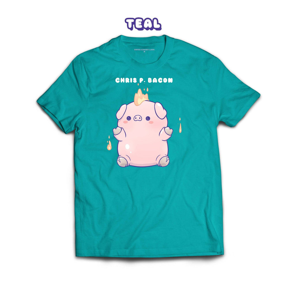 Pig T-shirt, Teal 100% Ringspun Cotton T-shirt