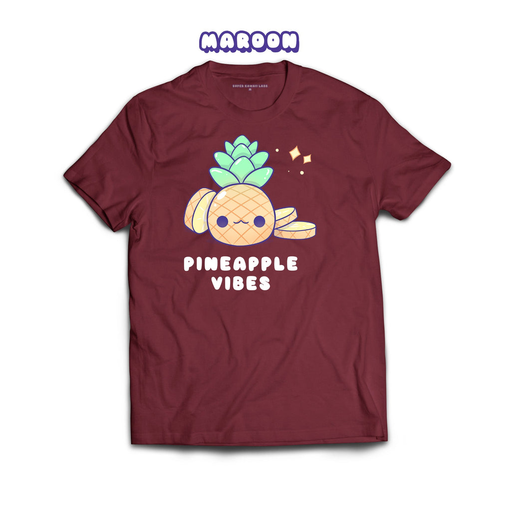 Pineapple T-shirt, Maroon 100% Ringspun Cotton T-shirt