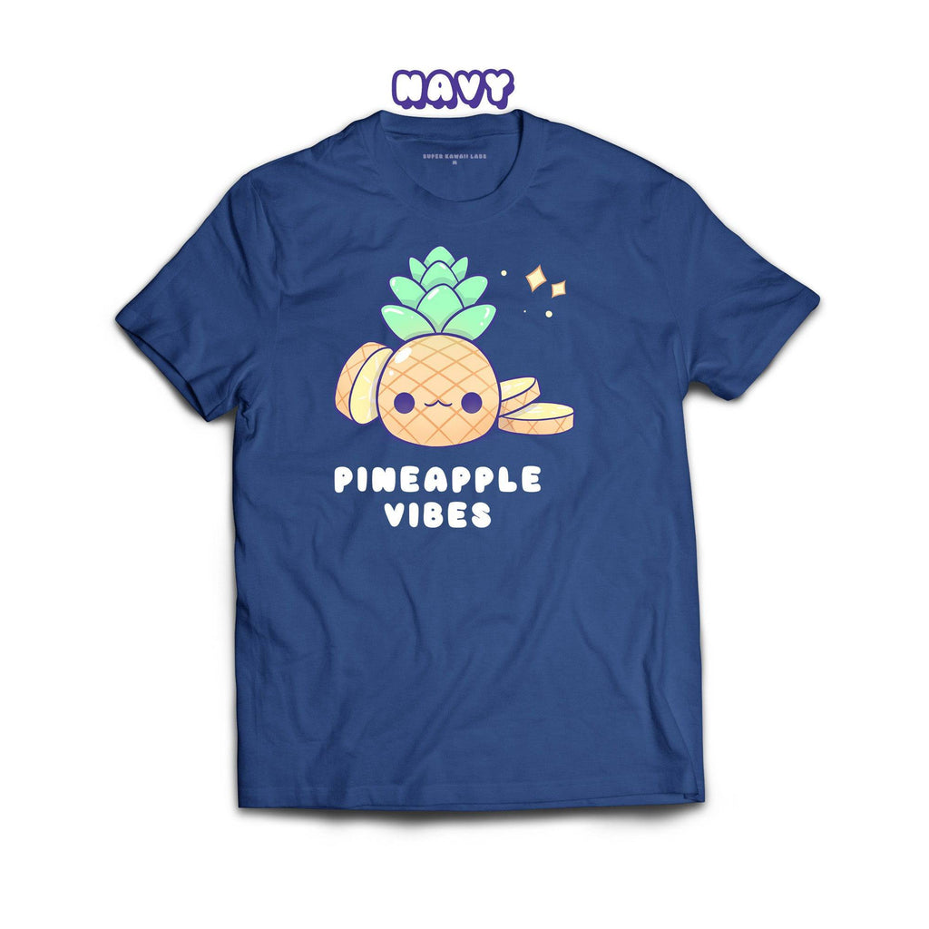 Pineapple T-shirt, Navy 100% Ringspun Cotton T-shirt