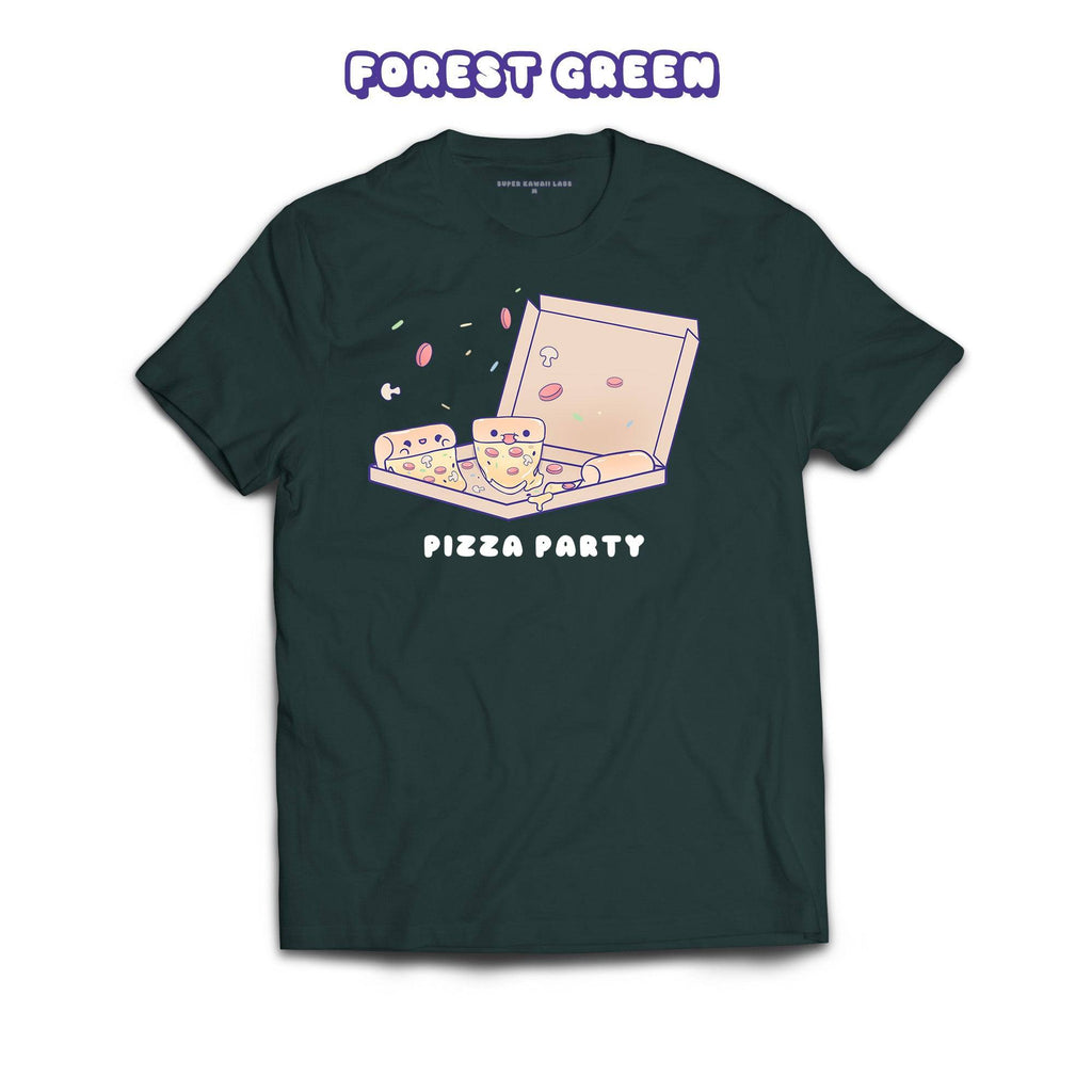 Pizza T-shirt, Forest Green 100% Ringspun Cotton T-shirt