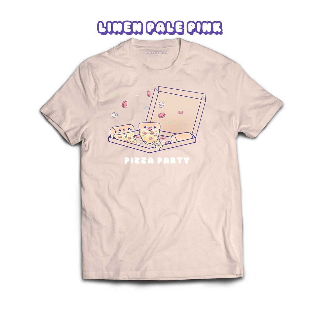 Pizza T-shirt, Linen Pale Pink 100% Ringspun Cotton T-shirt