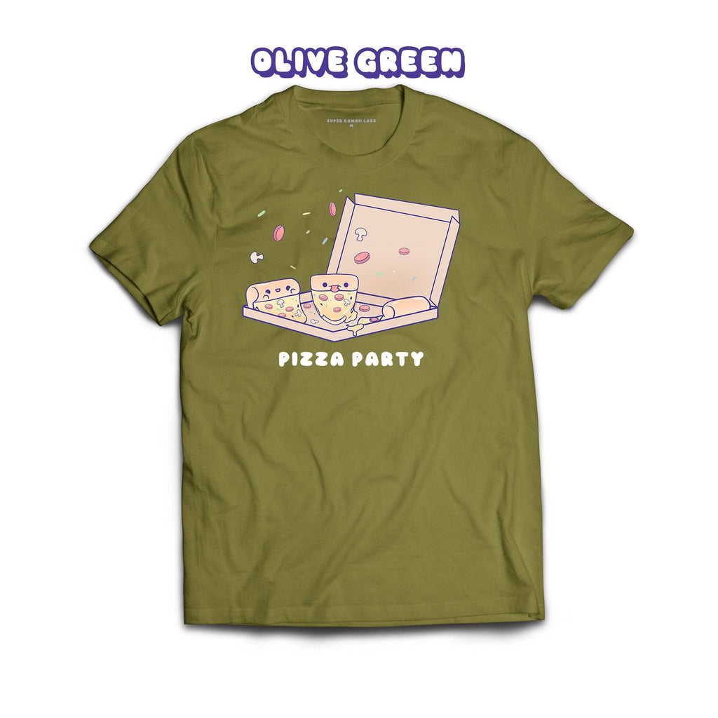 Pizza T-shirt, Olive Green 100% Ringspun Cotton T-shirt