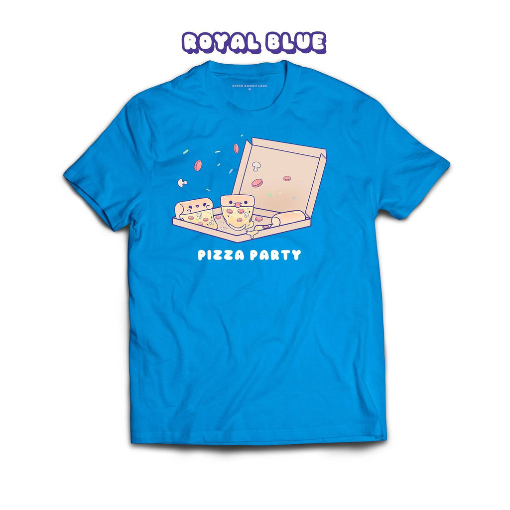 Pizza T-shirt, Royal Blue 100% Ringspun Cotton T-shirt