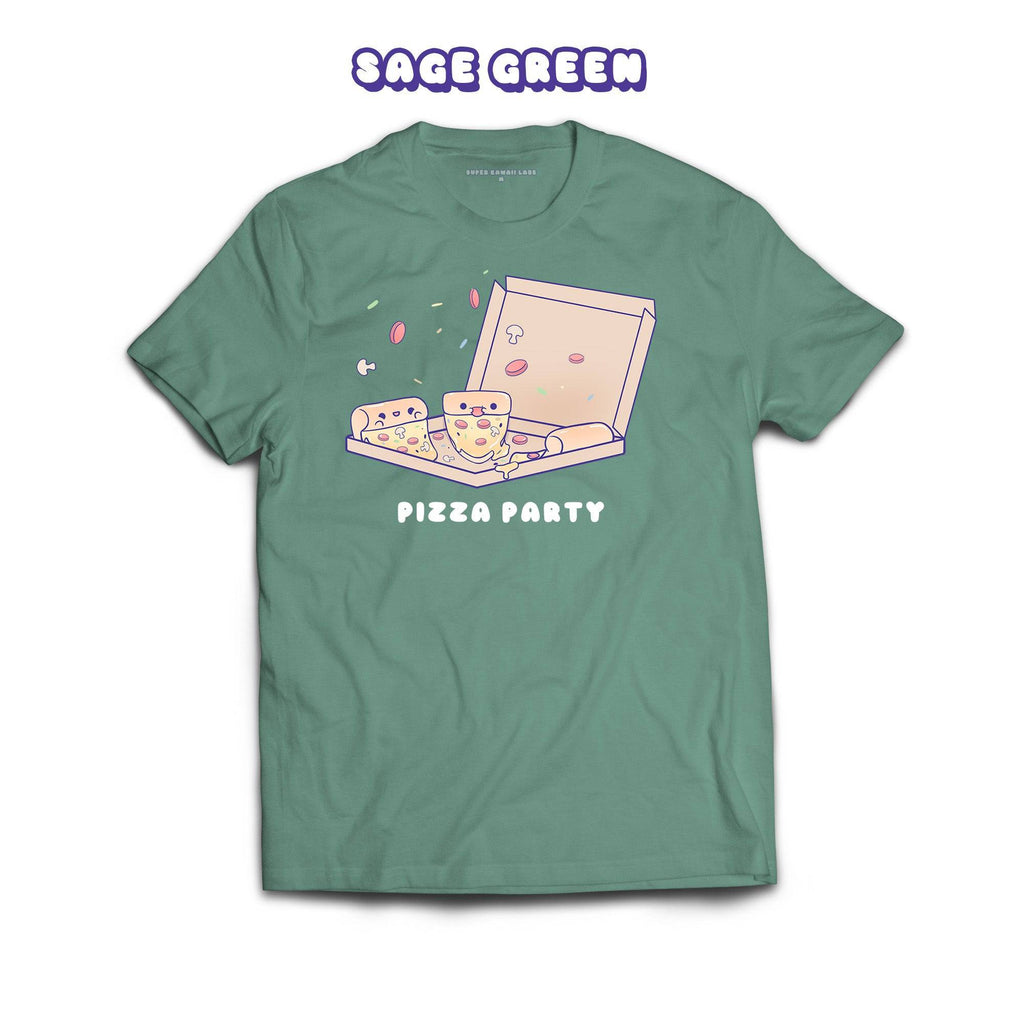 Pizza T-shirt, Sage 100% Ringspun Cotton T-shirt
