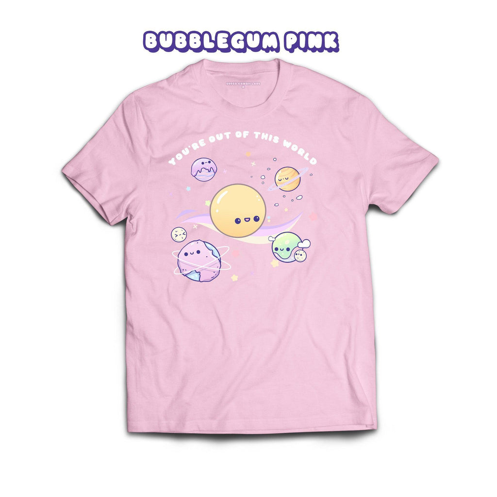 Planets T-shirt, Bubblegum Pink 100% Ringspun Cotton T-shirt