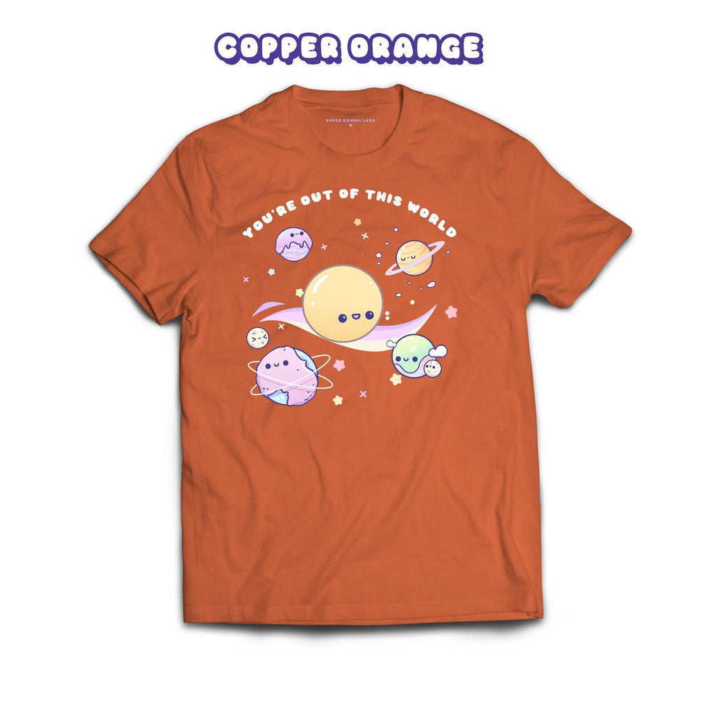 Planets T-shirt, Copper Orange 100% Ringspun Cotton T-shirt